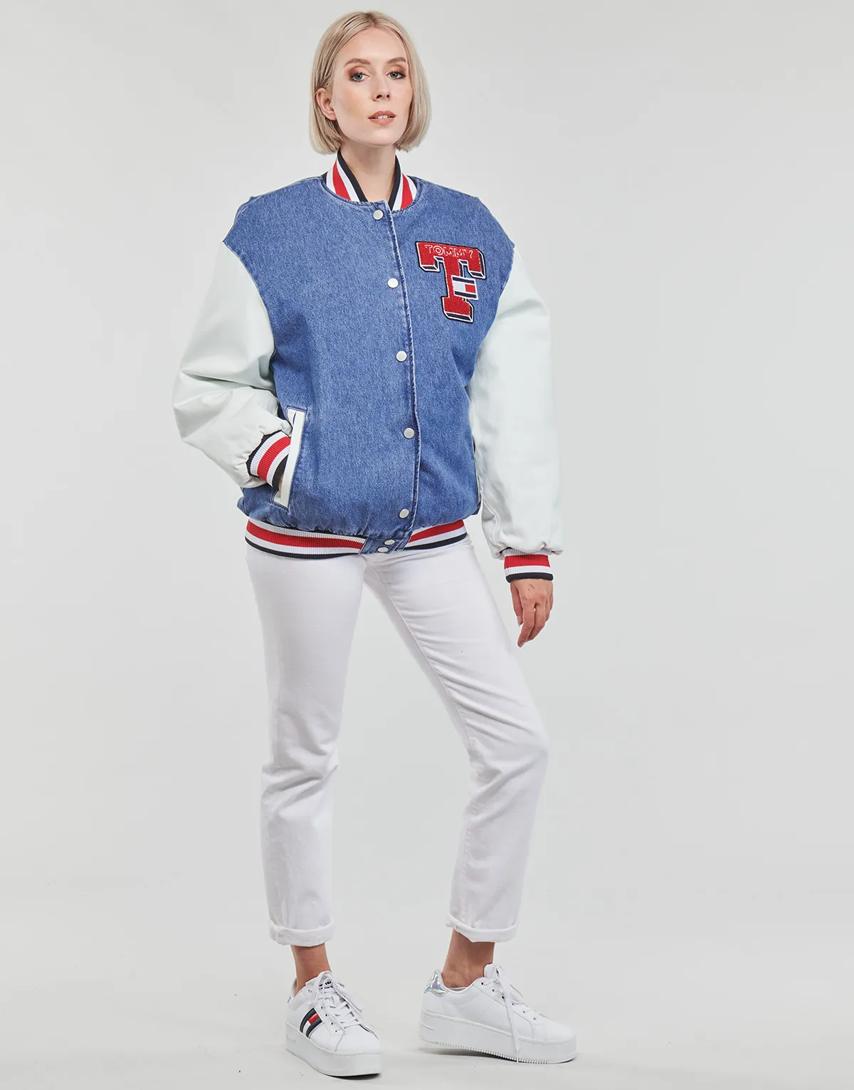 DENIM LETTERMAN JACKET DF7018