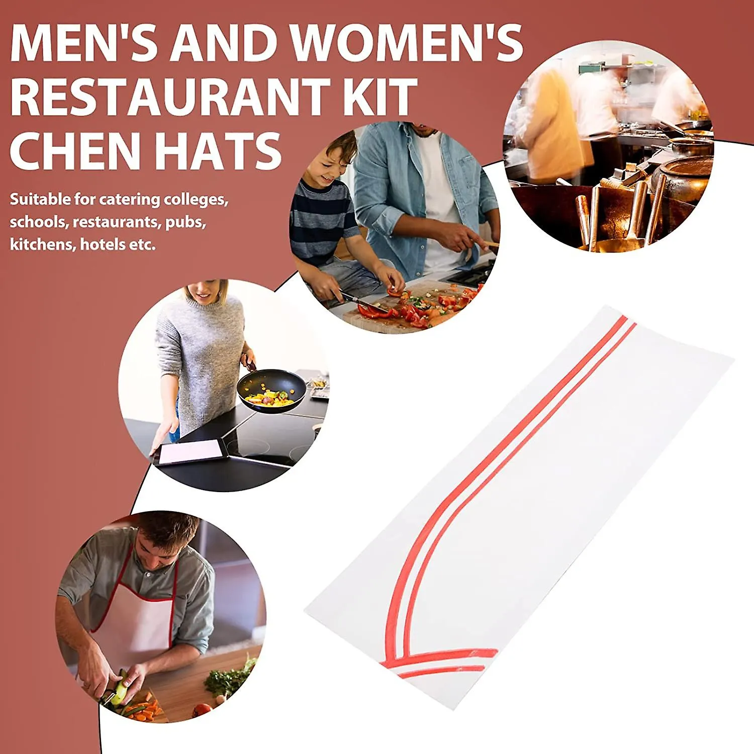 Disposable Paper Chef Hat Adjustable Kitchen Cooking Chef Cap For Food Restaurants  Catering50pcswhite