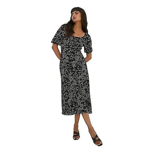 Dorothy Perkins Mujer/Mujer Vestido Midi Abstracto Con Corbata Delantera