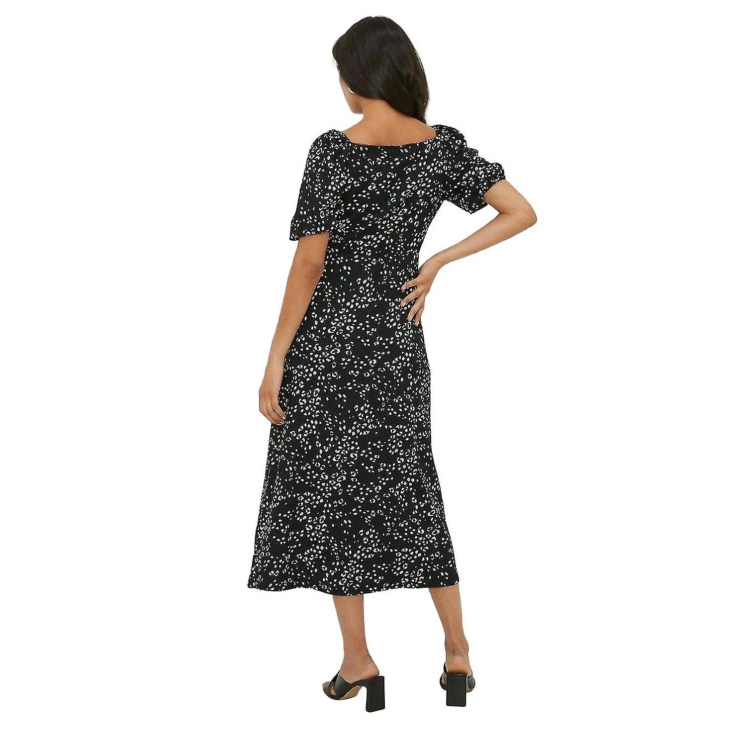 Dorothy Perkins Mujer/Mujer Vestido Midi Abstracto Con Corbata Delantera