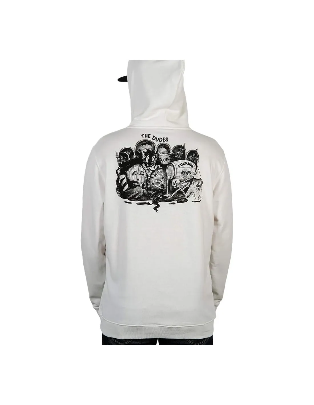 DUDES HELLES IN HELL HOODY OFF WHITE