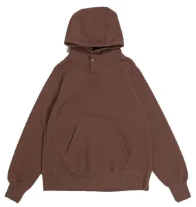 ENGINEERED GARMENTS RAGLAN HOODY BROWN COTTON HEAVY FLEECE 