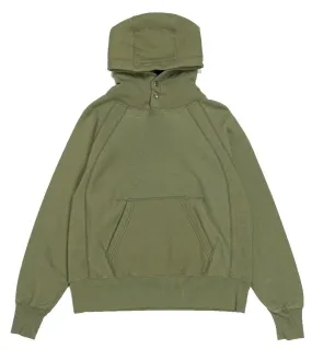 ENGINEERED GARMENTS RAGLAN HOODY OLIVE COTTON HEAVY FLEECE 