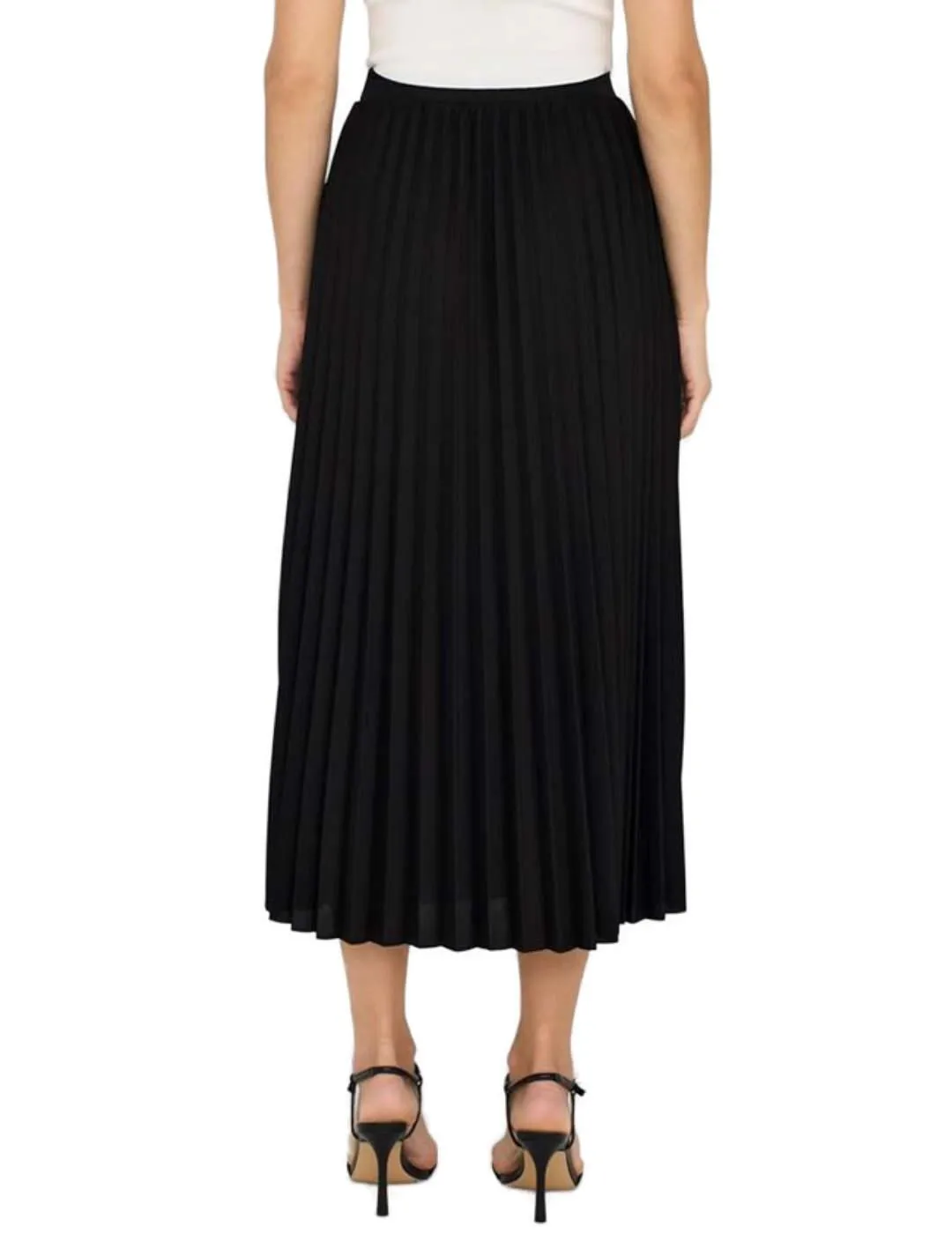 Falda midi Only Newmelisa plisada negra holgada de mujer