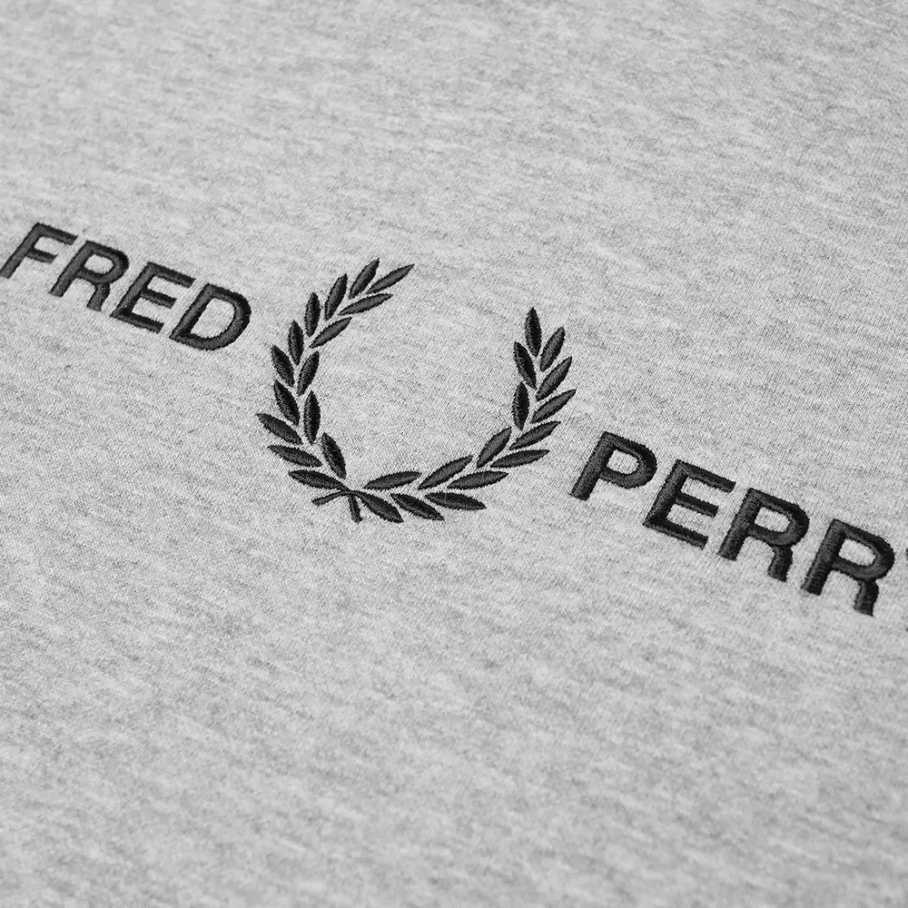 FRED PERRY AUTHENTIC EMBROIDERED LOGO POPOVER HOODY STEEL MARL 