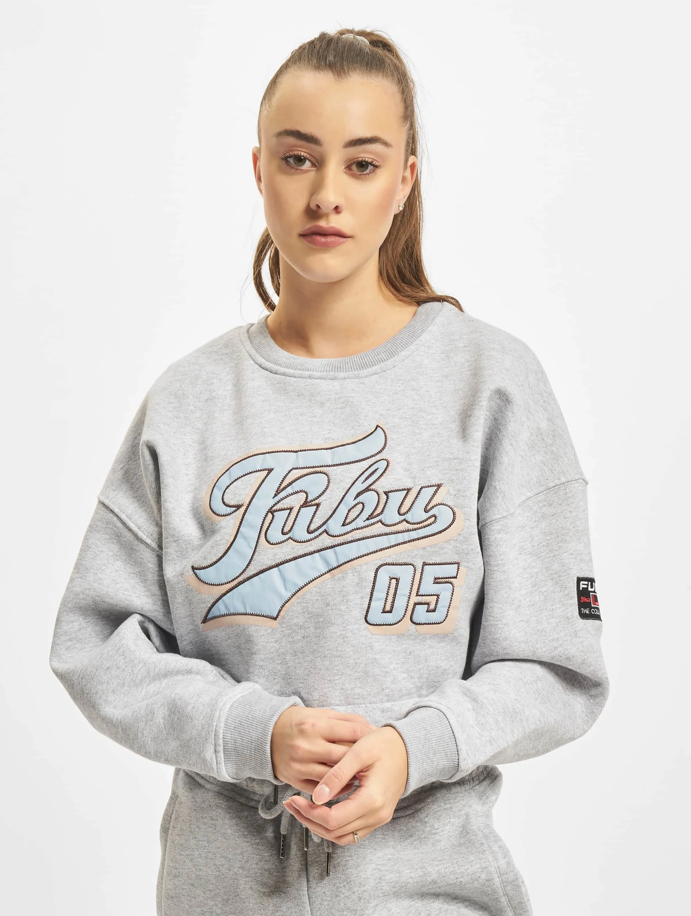 Fubu Fubu Varsity Short Crew Sweatshirt Heather