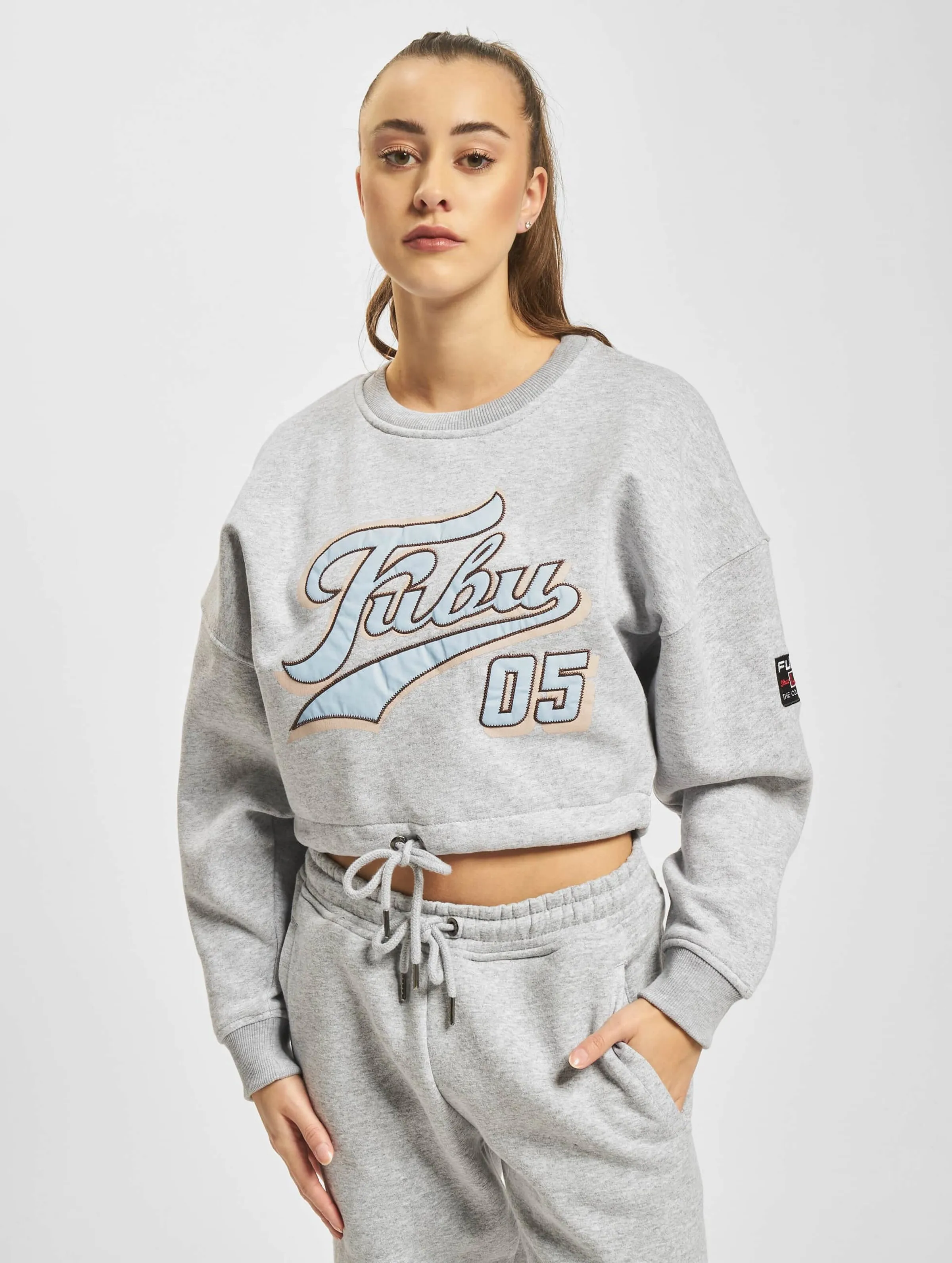 Fubu Fubu Varsity Short Crew Sweatshirt Heather