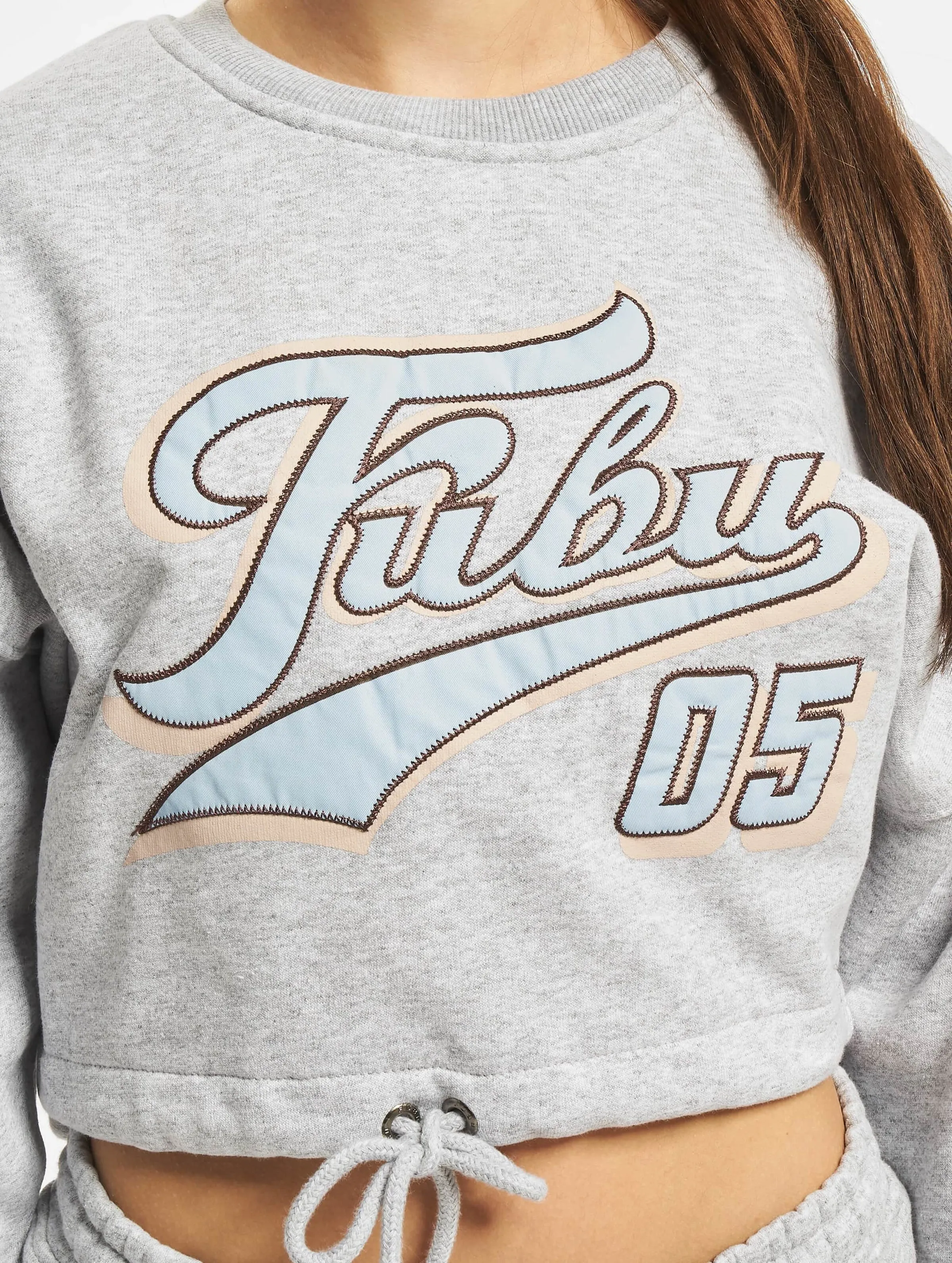 Fubu Fubu Varsity Short Crew Sweatshirt Heather