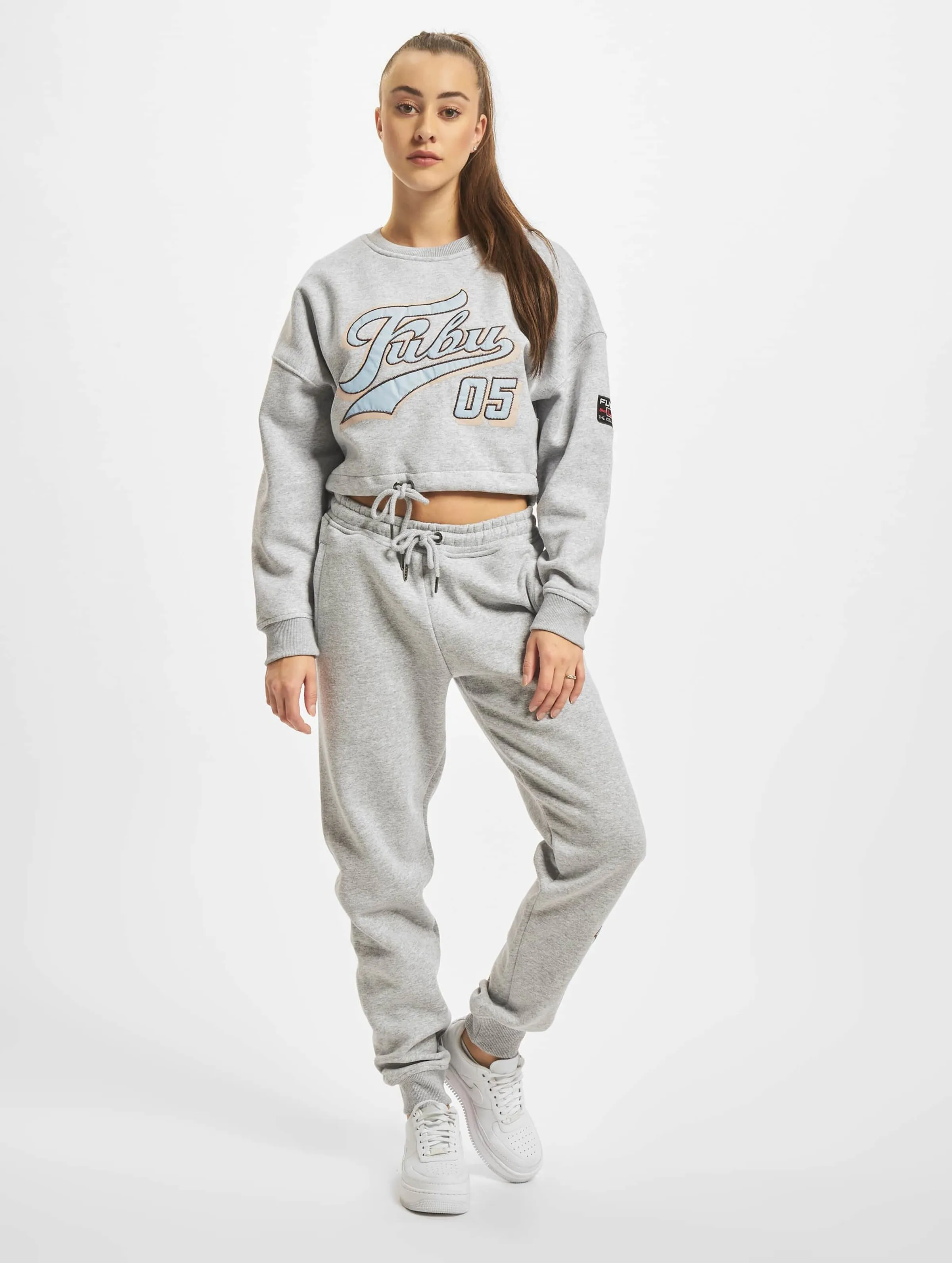 Fubu Fubu Varsity Short Crew Sweatshirt Heather