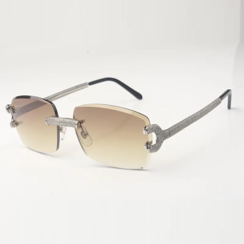 Gafas de sol con micropavé de diamantes en forma de garra 3524030 con C grande y lentes de corte de 58 mm