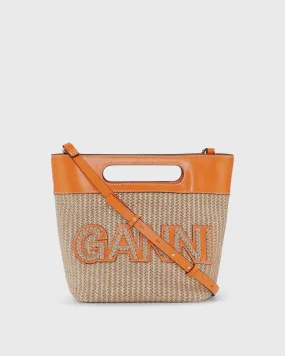 GANNI Kraft Small Tote Raffia