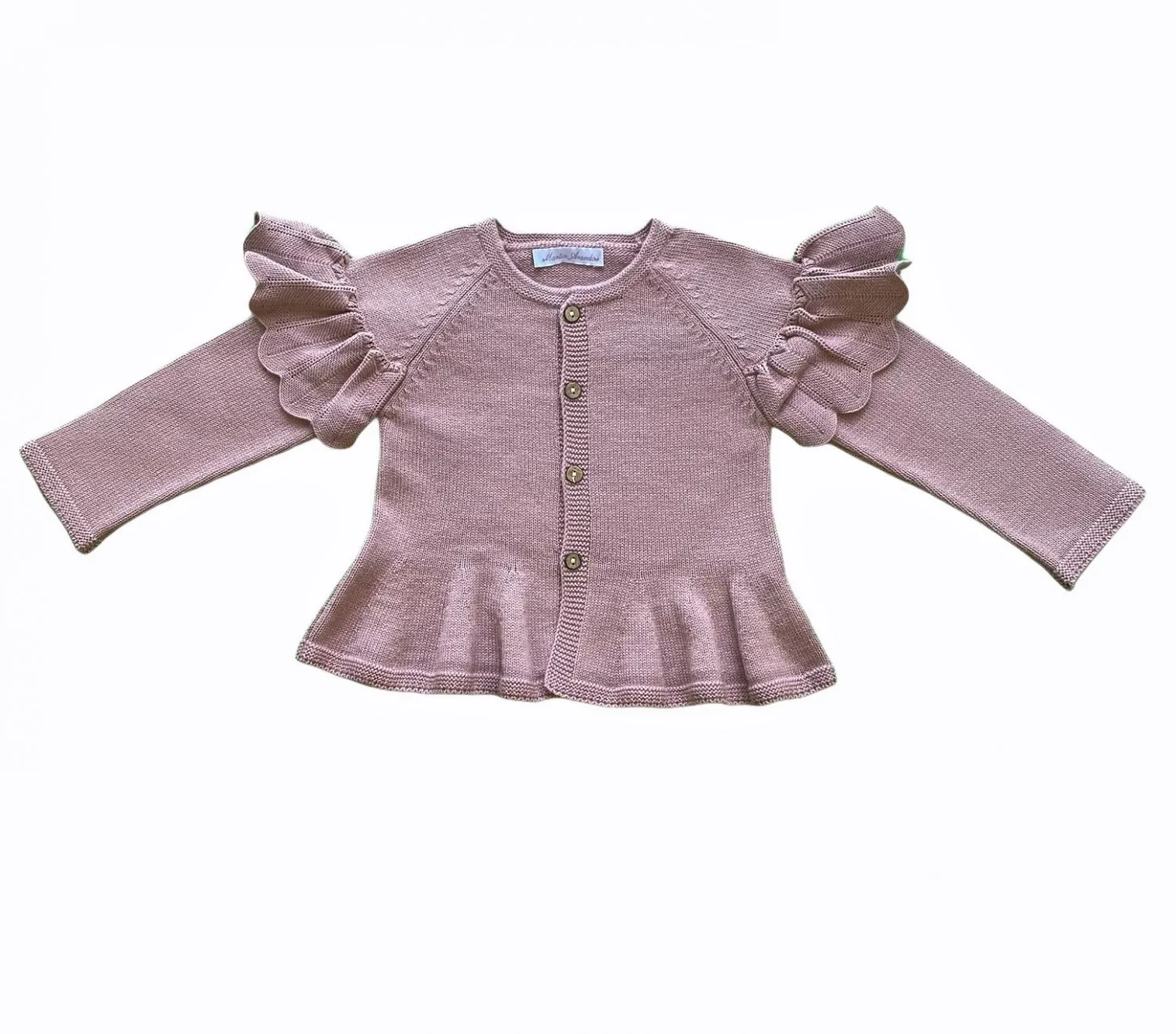 Girl's jacket in three colors. Ruffles on the shoulder