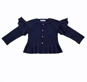 Girl's jacket in three colors. Ruffles on the shoulder