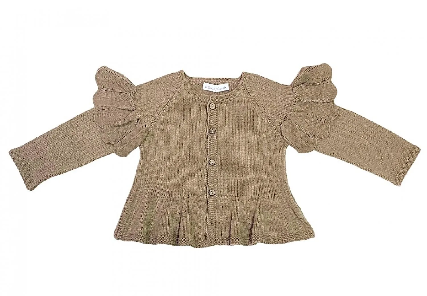 Girl's jacket in three colors. Ruffles on the shoulder