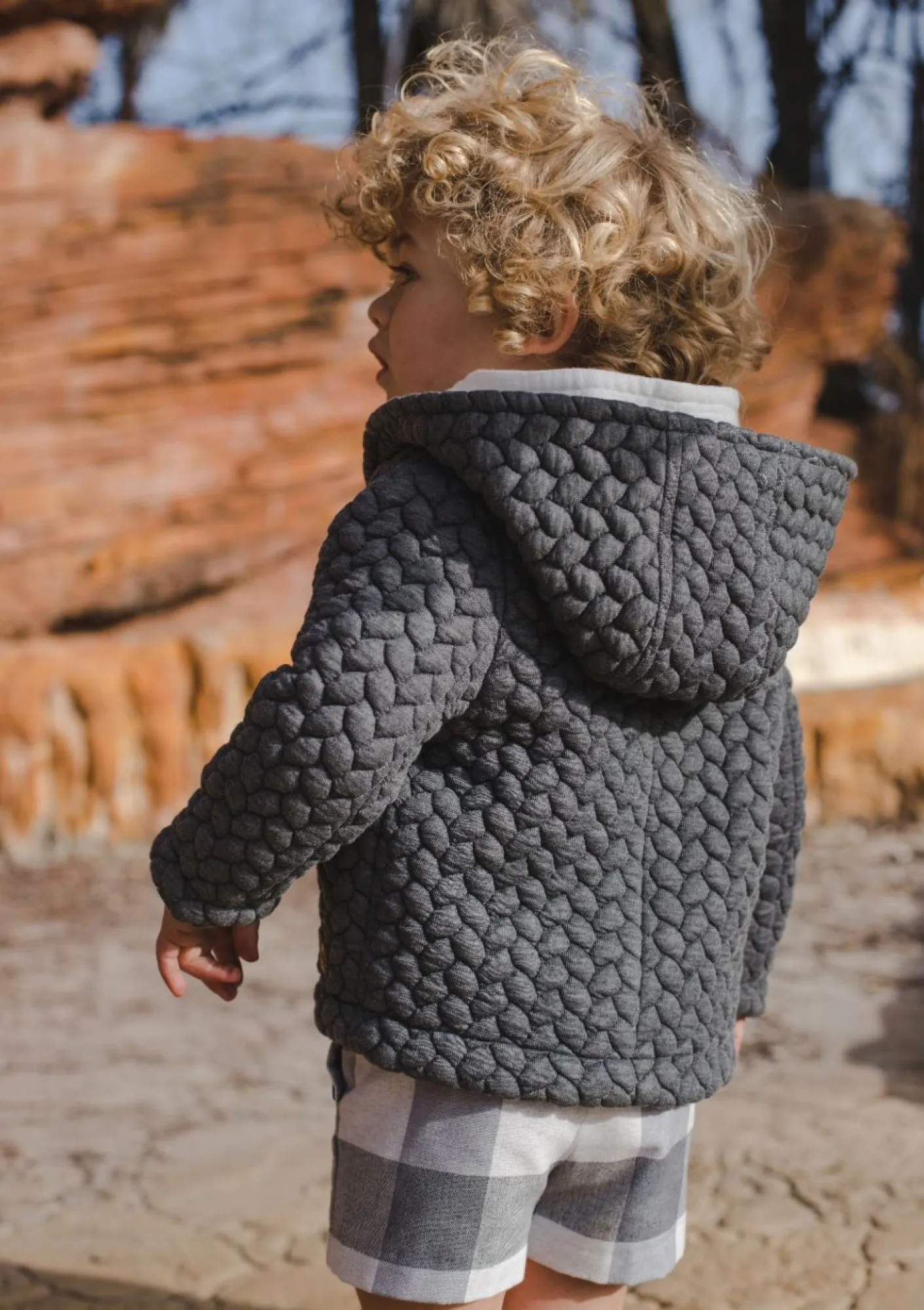 Gray Quilted Jacket by José Varon