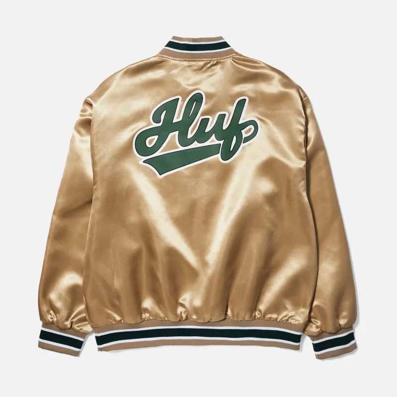 HUF Pop Fly Satin Baseball Jacket JK00419-TAN