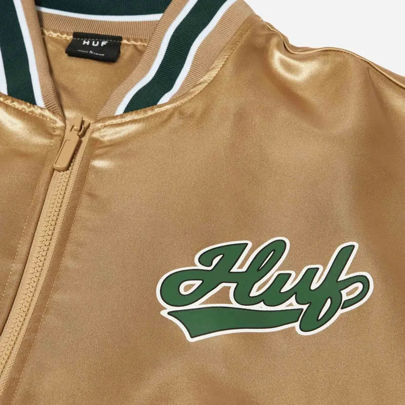 HUF Pop Fly Satin Baseball Jacket JK00419-TAN