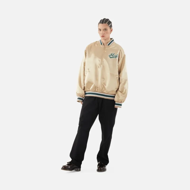 HUF Pop Fly Satin Baseball Jacket JK00419-TAN