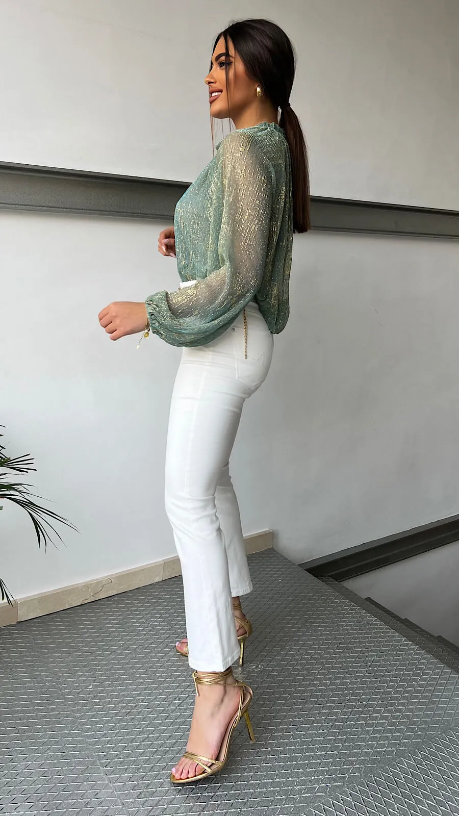 Jeans Blancos Bajo Flare