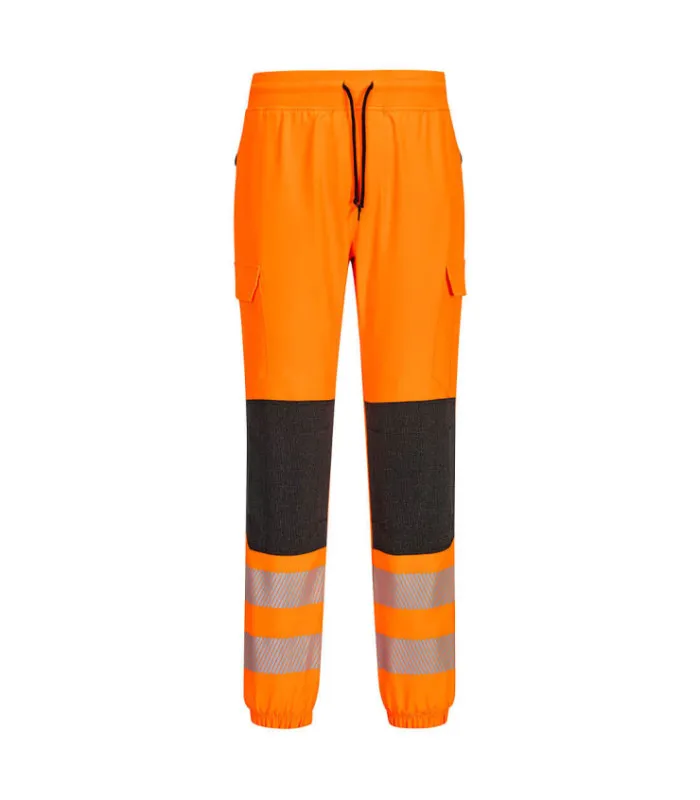 Jogger Hi-Vis Flexi Clase 2 de tejido elástico con bolsillos y cintas reflectantes PORTWEST KX346