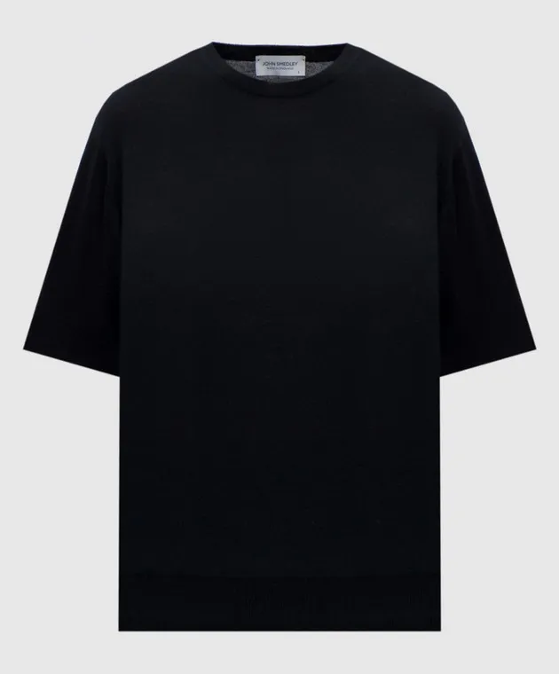 John Smedley Honor black wool top