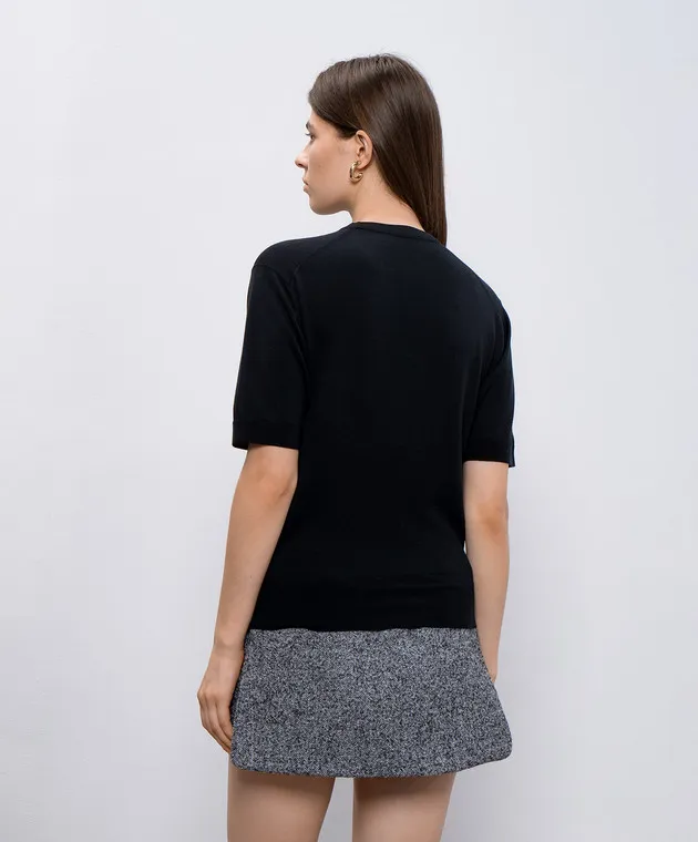 John Smedley Honor black wool top