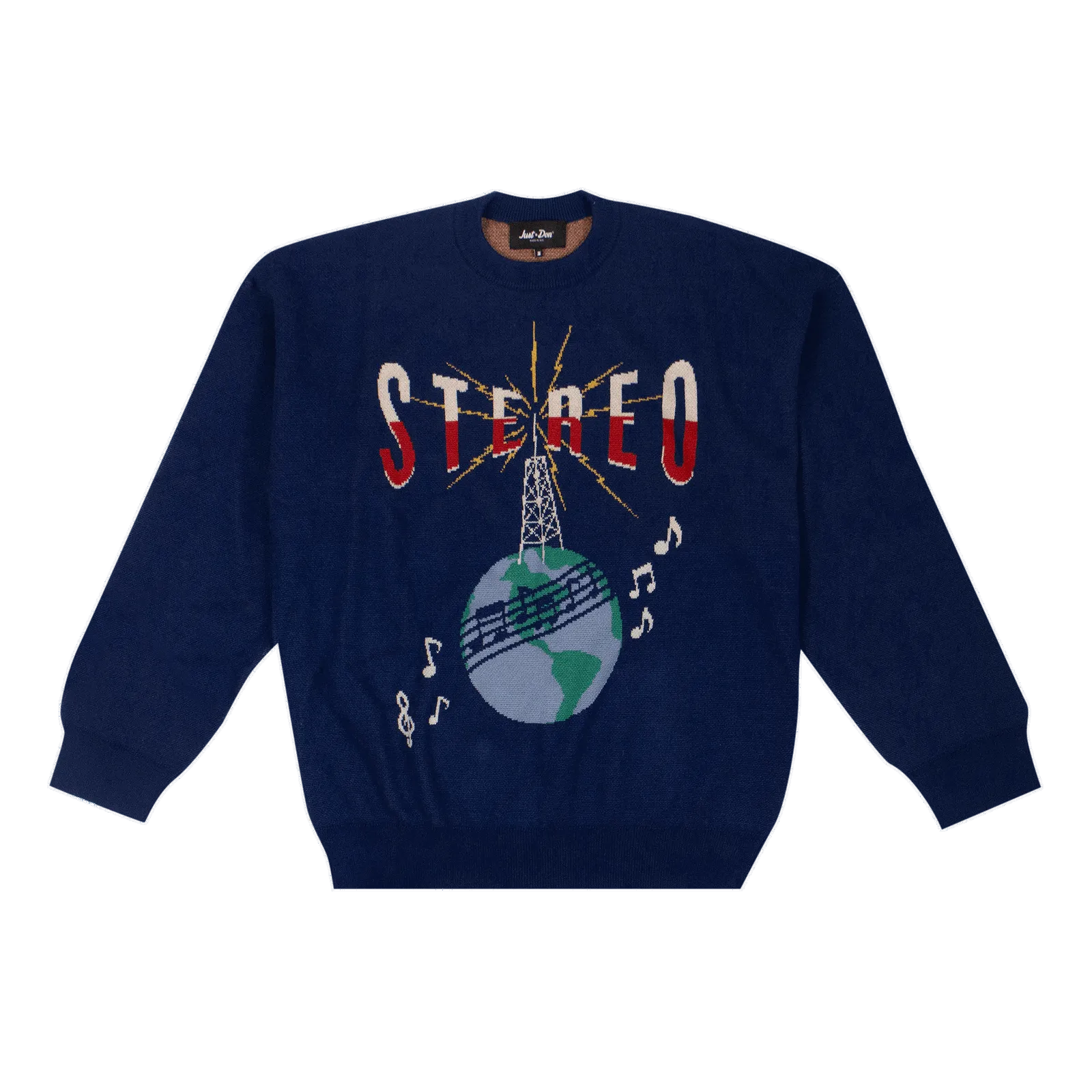 Just Don Sound Globe Pullover Sweater