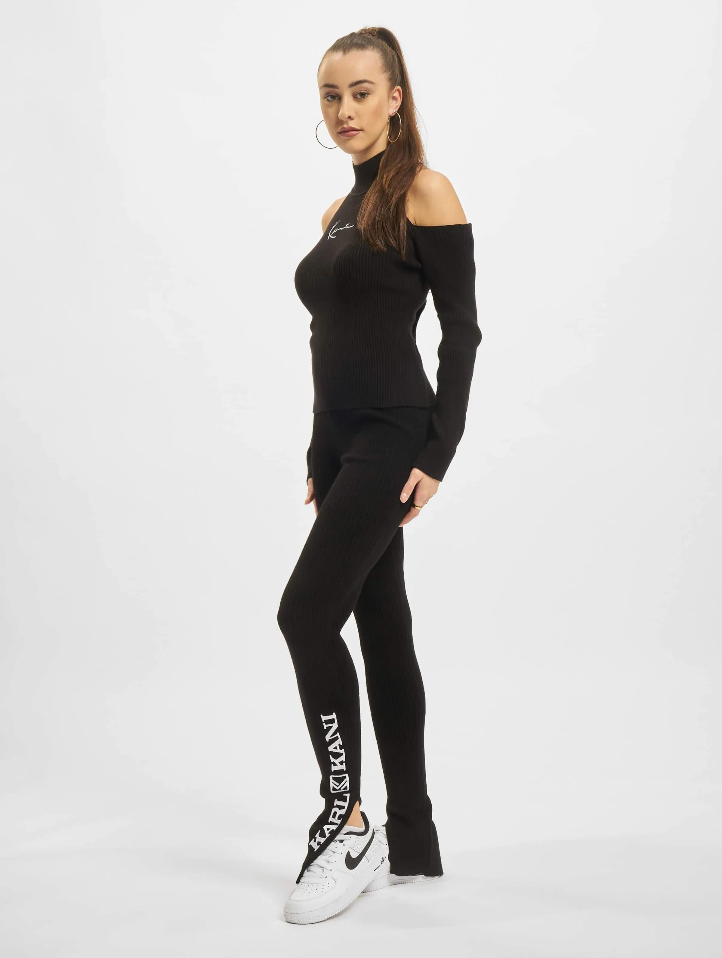 Karl Kani Retro Slit Rib Leggings black