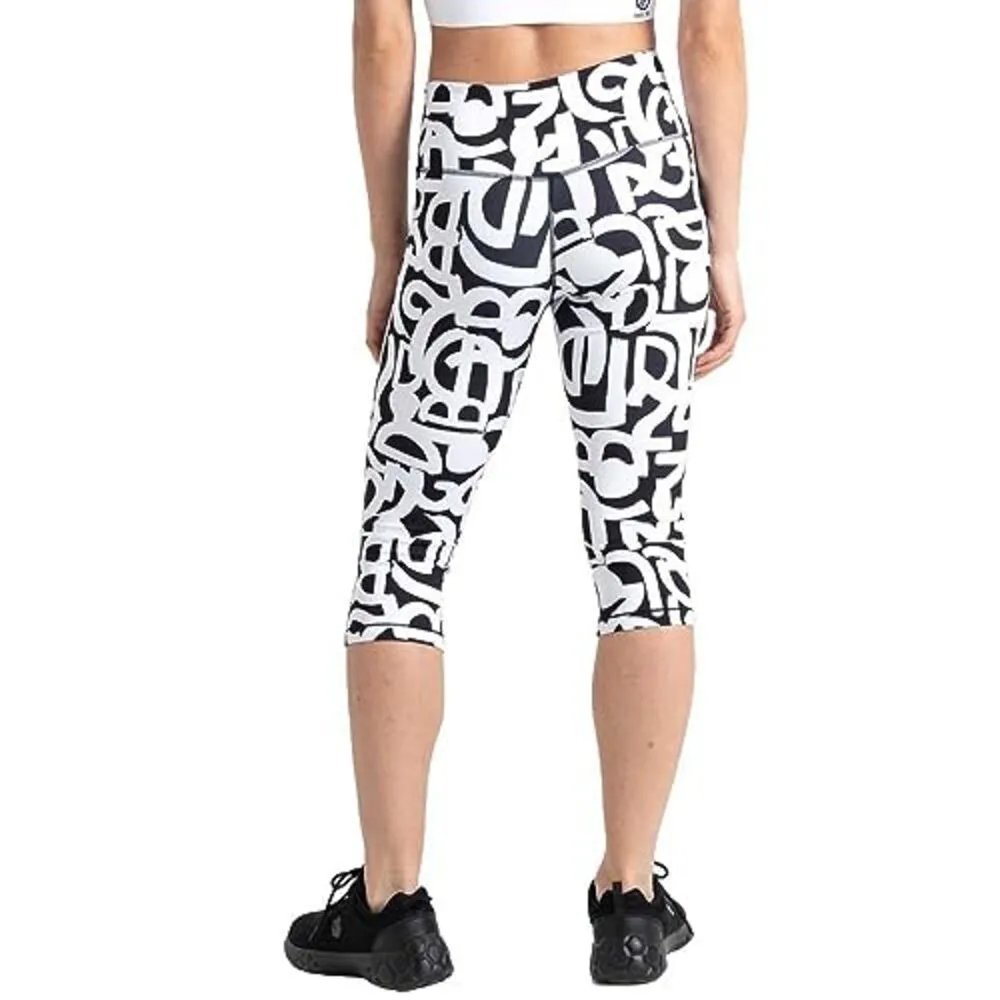 LEGGINGS DARE 2B INFLUENTIAL 3/4 GRAFIC NEGRO BLAN DWJ454-D5D