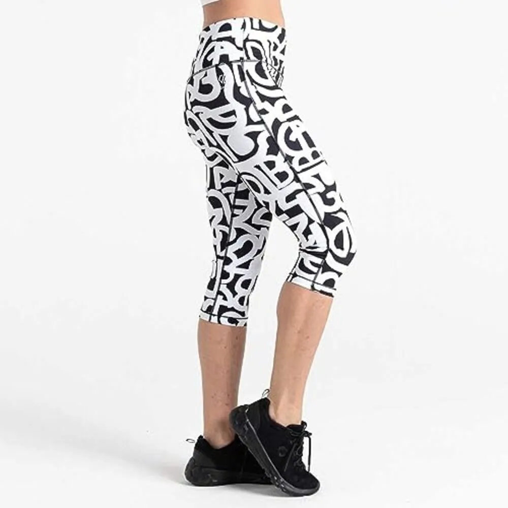 LEGGINGS DARE 2B INFLUENTIAL 3/4 GRAFIC NEGRO BLAN DWJ454-D5D