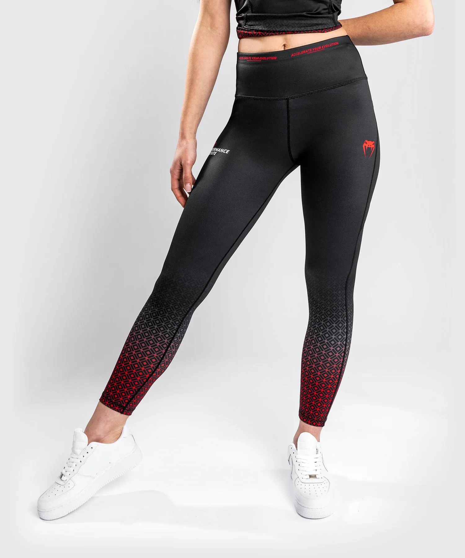 Leggings Venum UFC Performance Institute - Negro/Rojo