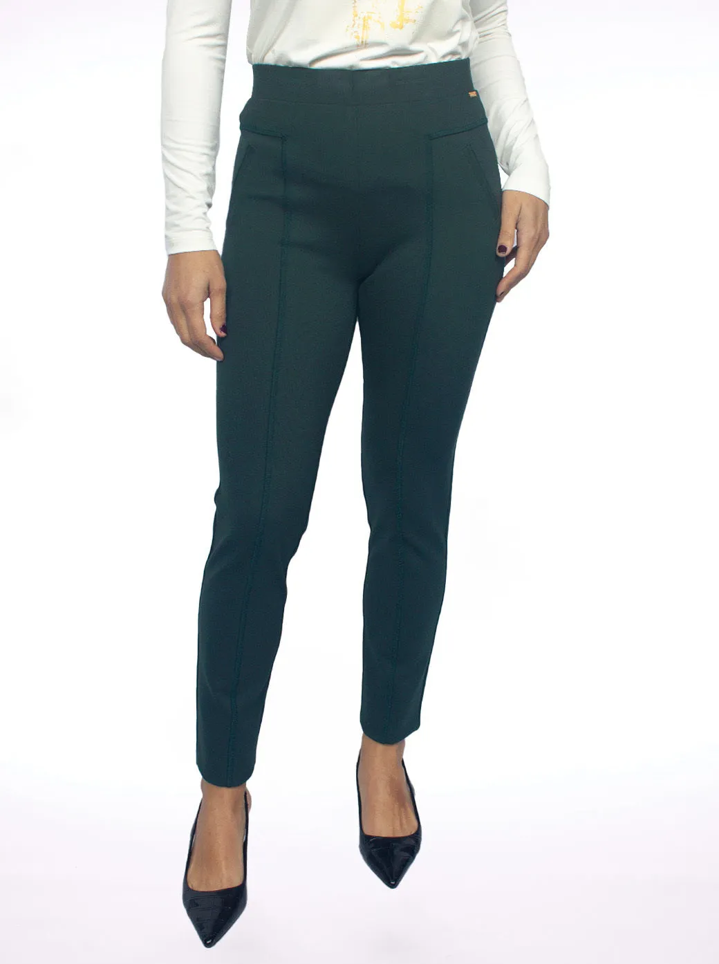 Leggings verde con bolsillos Básicos