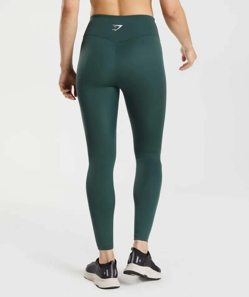 Leggins Gymshark Entrenamiento Leggings Obsidian Verdes | 690284-GCK