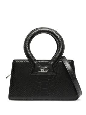 Luar Large Ana Black Python Embossed Large Tote