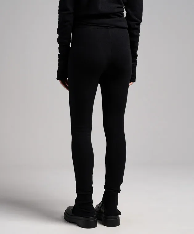 Marc Le Bihan Black leggings with an asymmetrical bottom