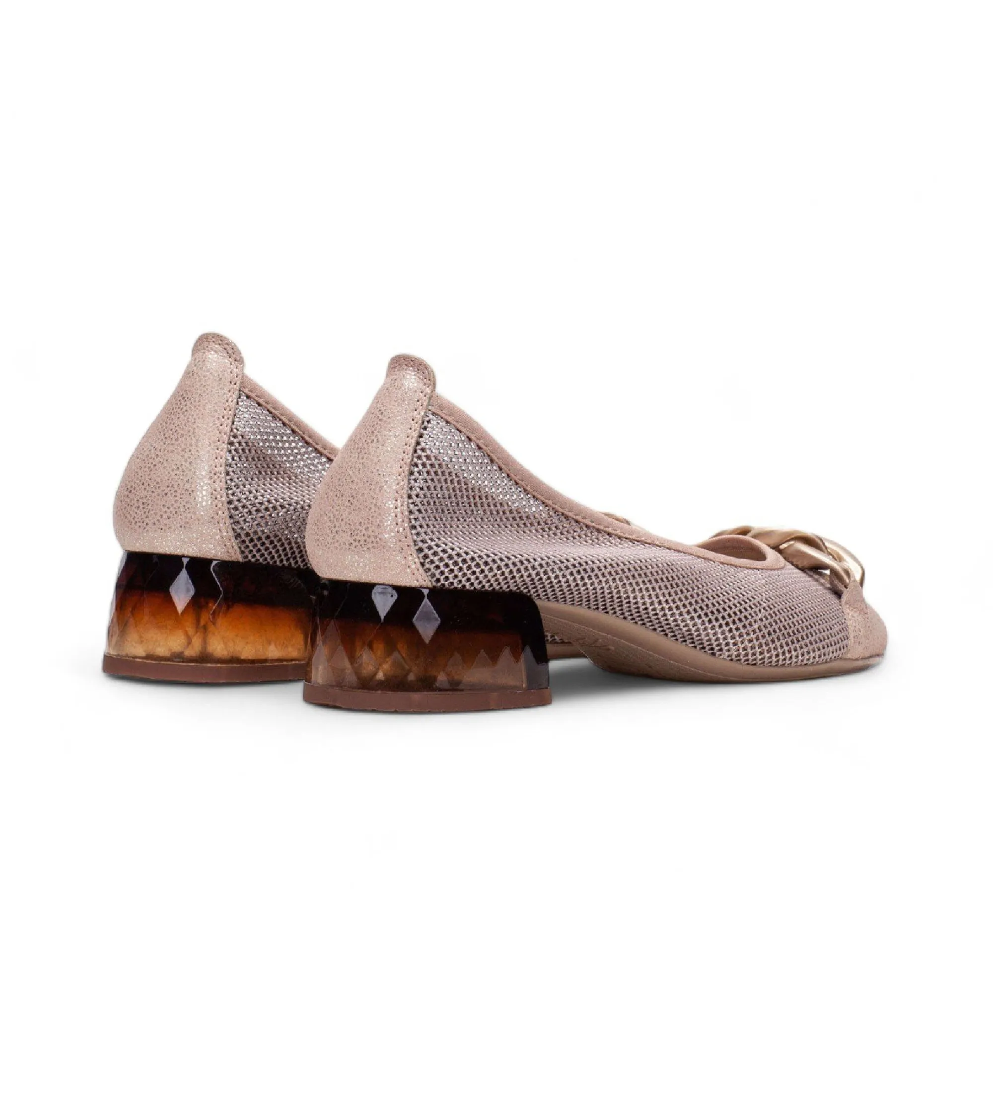 Mocasines de piel Starlight nude