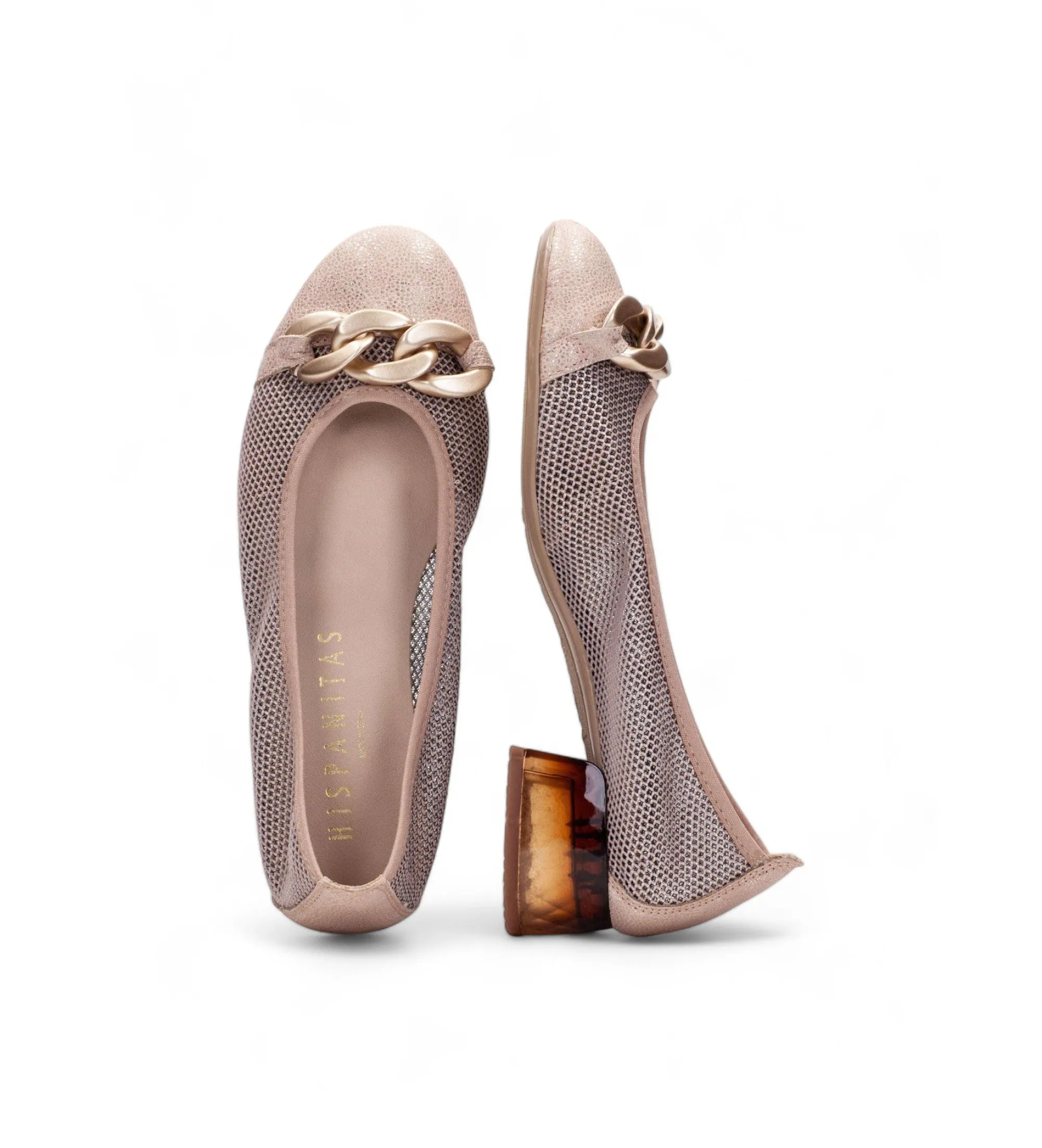 Mocasines de piel Starlight nude