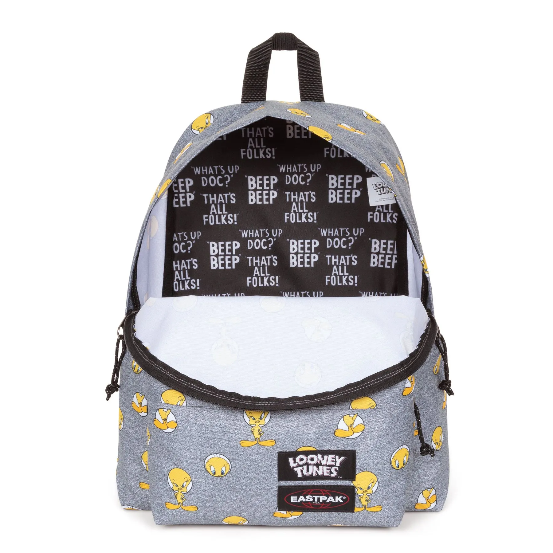 Mochila Eastpak escolar PADDED PAK’R 24 litros EK6208J7 TWEETY GREY Looney Tunes gris y piolines