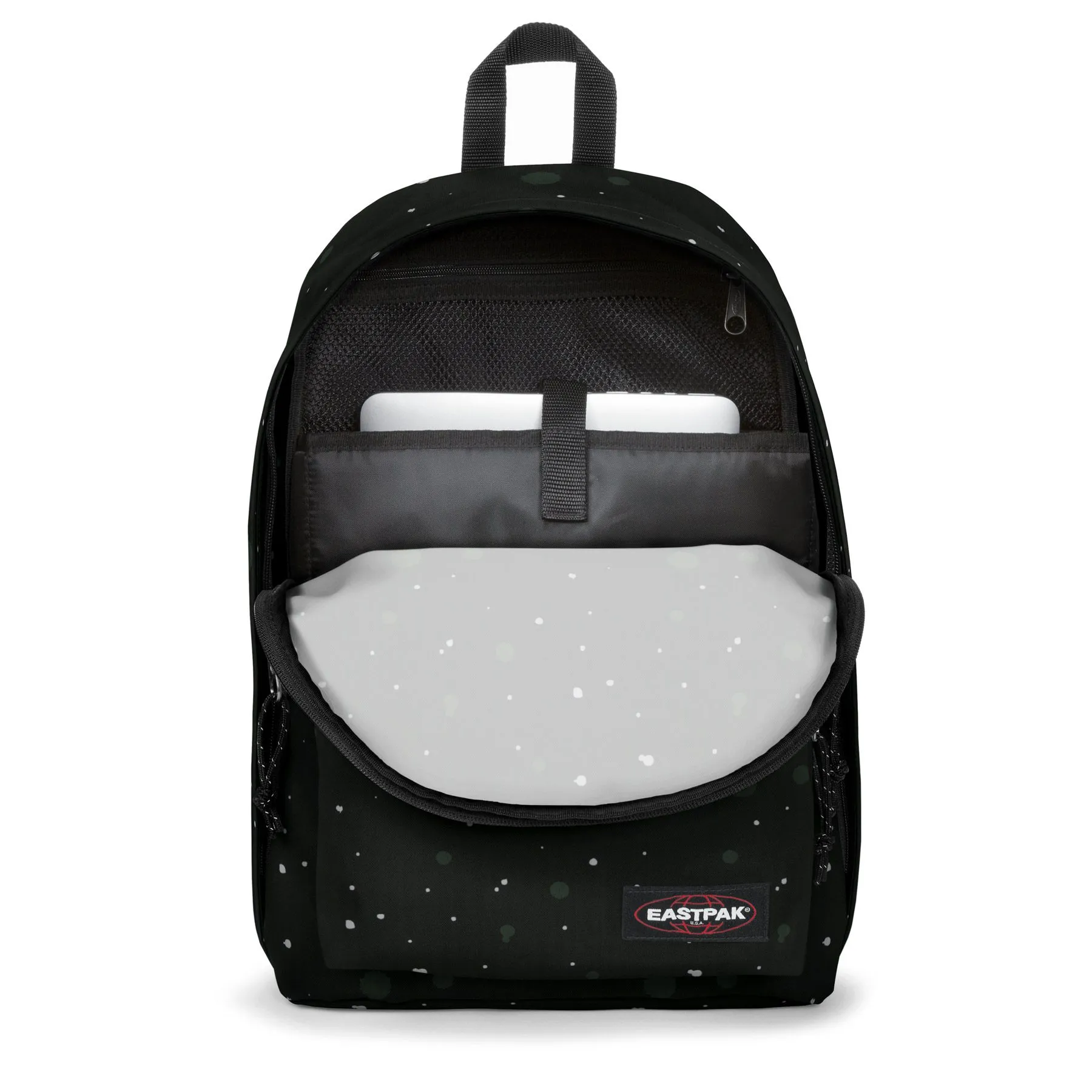 MOCHILA EASTPAK Out Of Office 27 litros con bolsillo ordenador EK767K27 Splashes Dark negra salpicadas