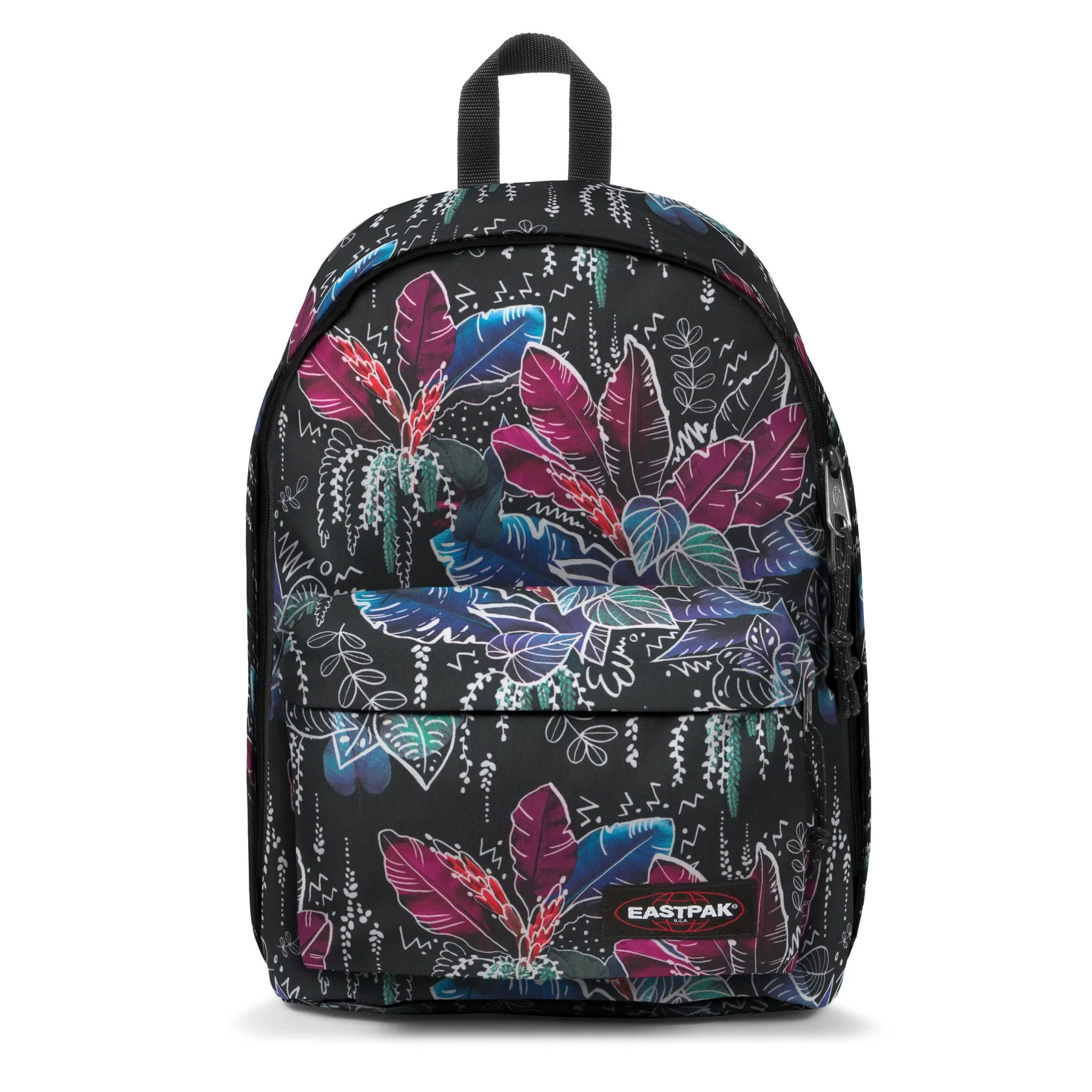 MOCHILA EASTPAK Out Of Office 27 litros con bolsillo ordenador EK767L63 Tropics Black negra flores tropical