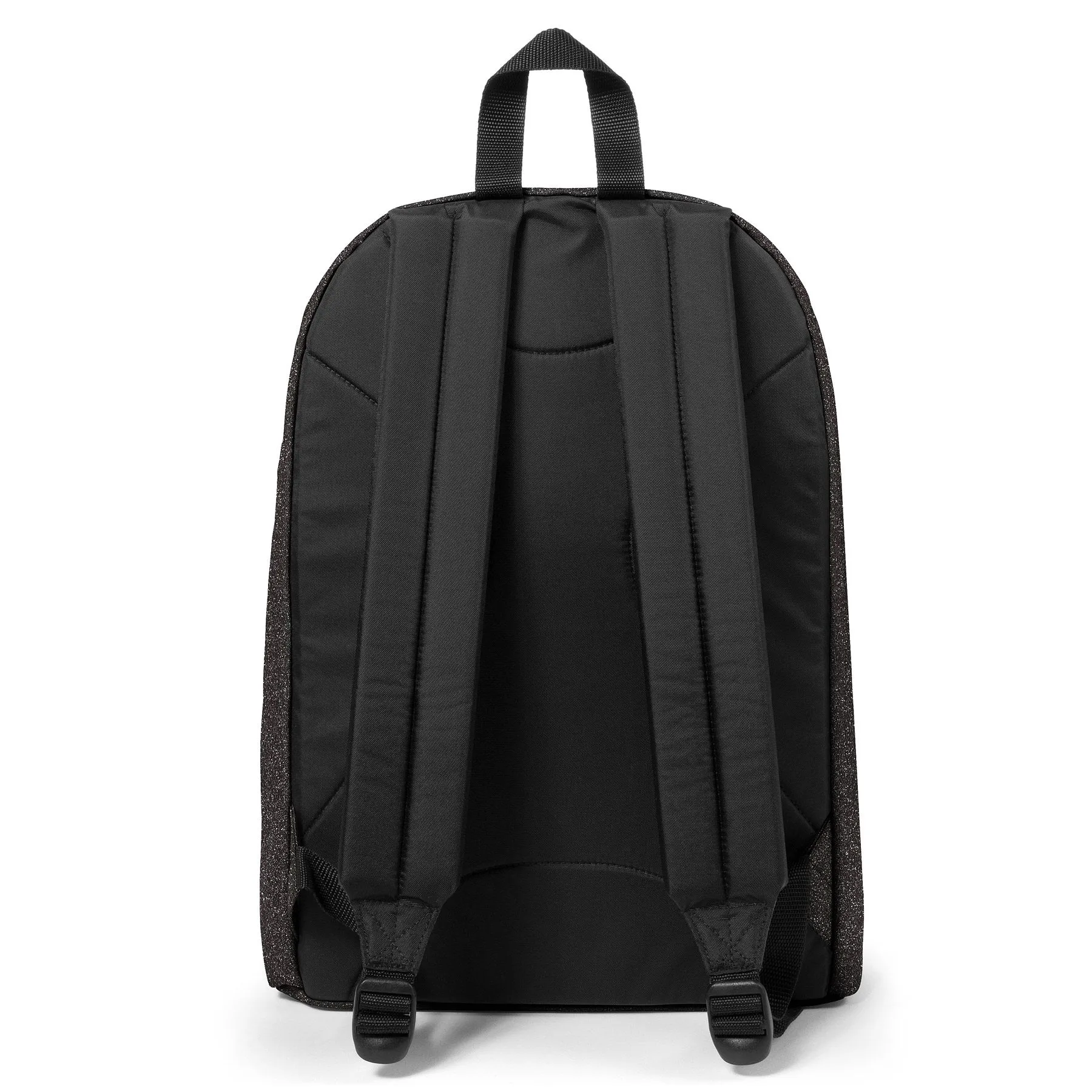 MOCHILA EASTPAK Out Of Office 27 litros con bolsillo ordenador EK767N98 Spark Black brillo oscuro negra purpurina