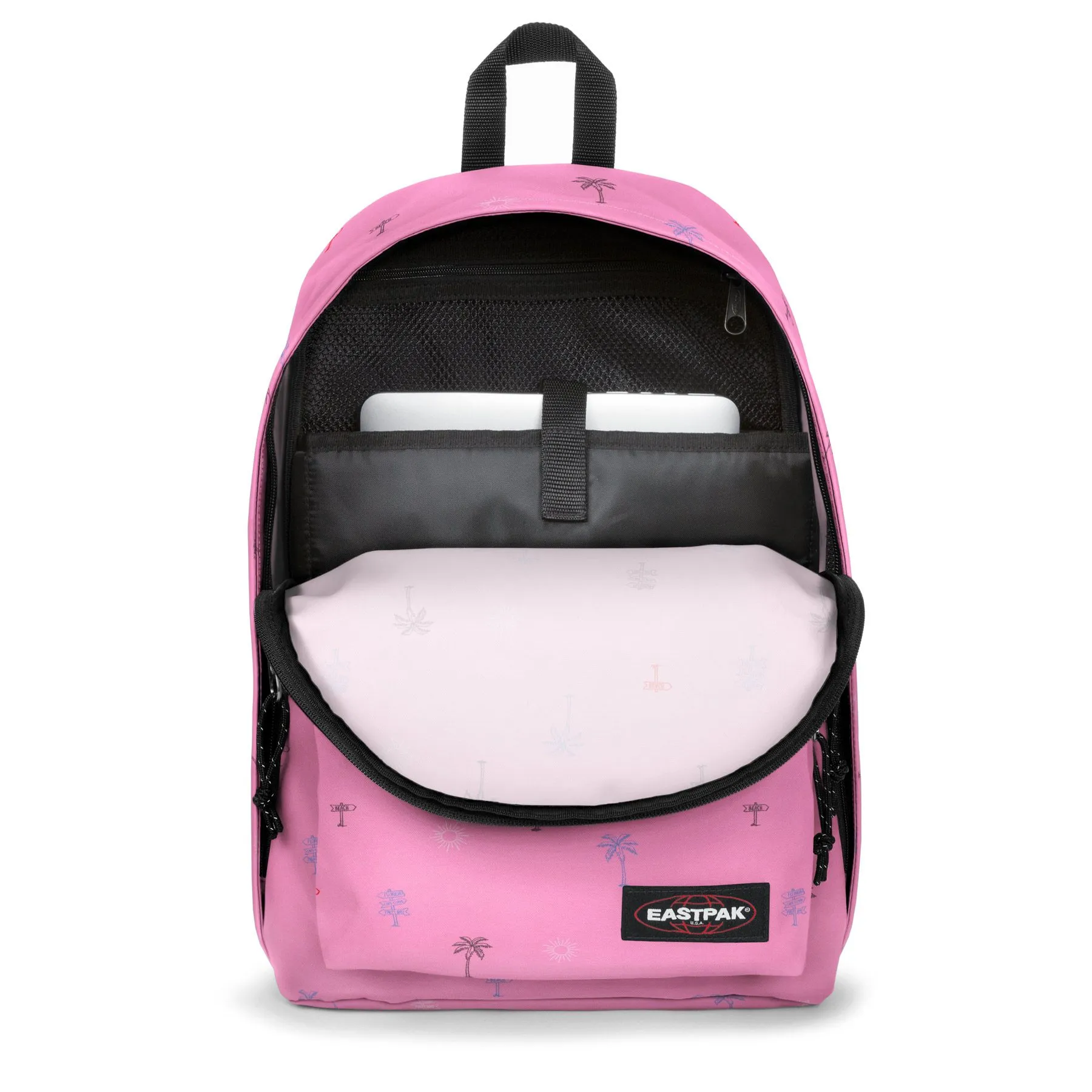 MOCHILA EASTPAK Out Of Office 27 litros con bolsillo ordenador EK767O22 Icons Pink rosa toque tropical