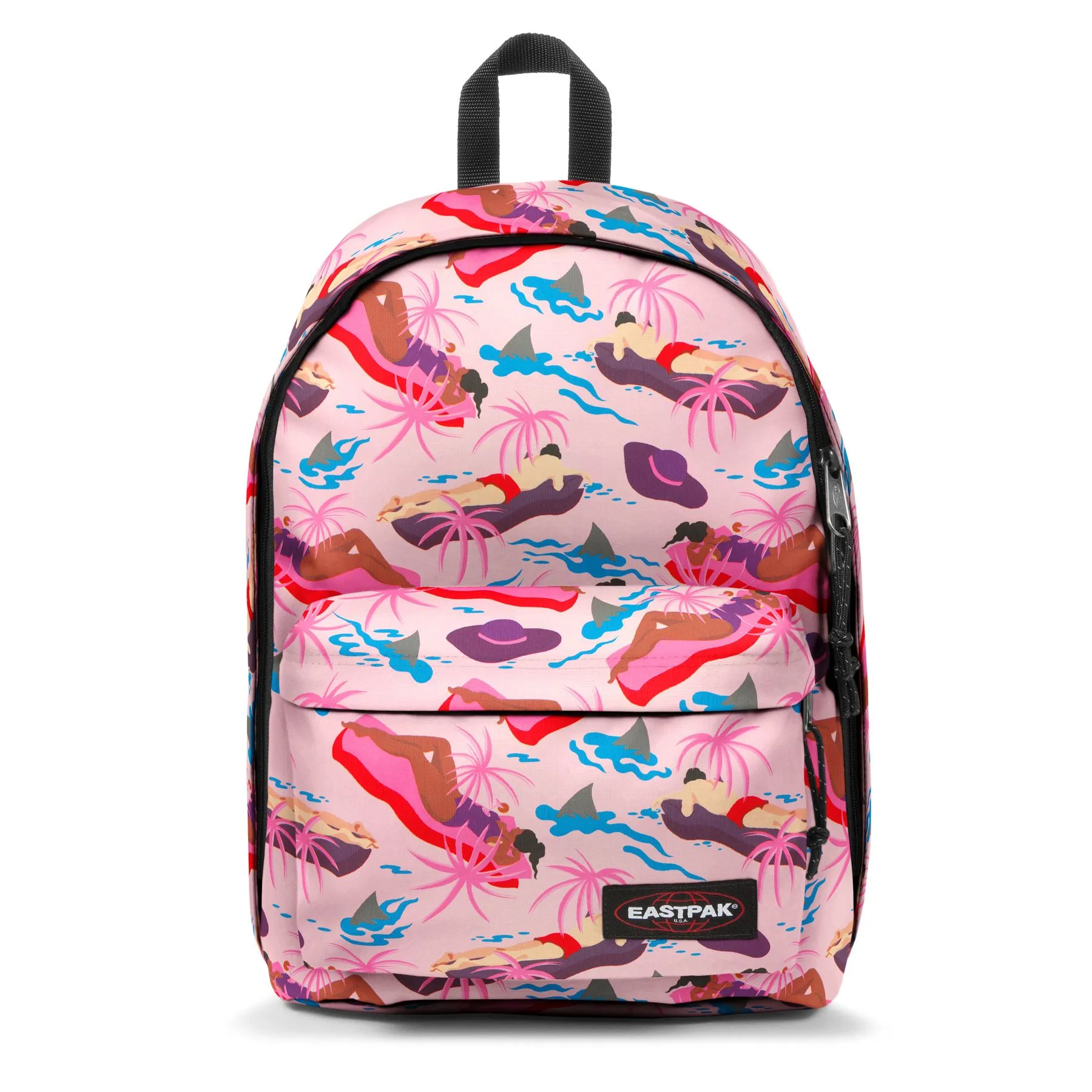 MOCHILA EASTPAK Out Of Office 27 litros con bolsillo ordenador EK767O48 Funksea Pink rosa toque tropical marino