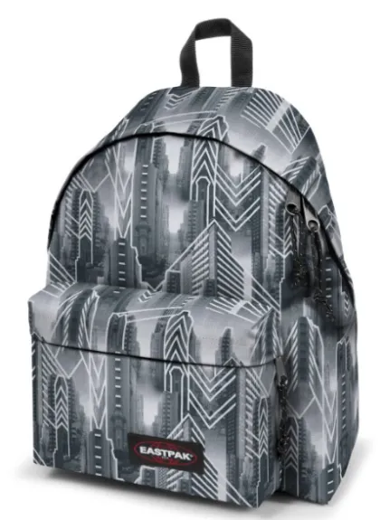 MOCHILA EASTPAK Padded Pak’r® 24 litros EK62064T Urban White gris y blanca edificios