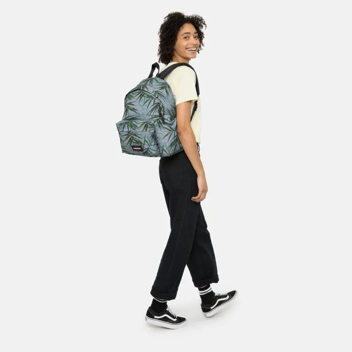 MOCHILA EASTPAK Padded Pak’r® 24 litros EK62070X Brize Mel Grey flores y plantas gris y verde