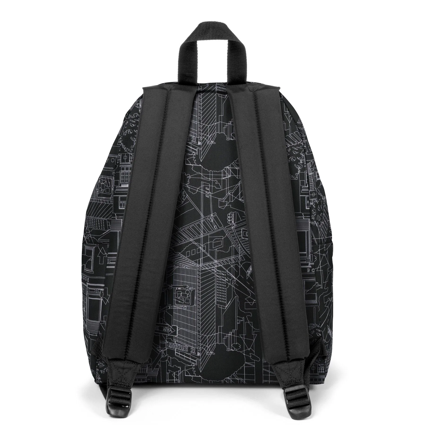 MOCHILA EASTPAK Padded Pak’r® 24l. EK620I87 Master Black negra/blanca paisajes urbanos