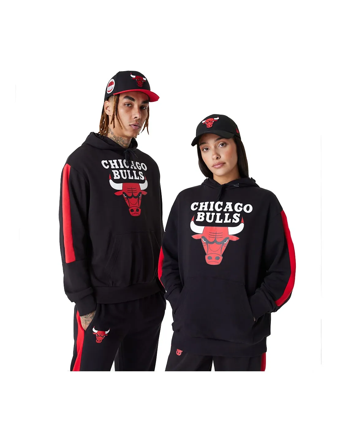 NEW ERA NBA HOODY CHICAGO BULLS BLK/FDR