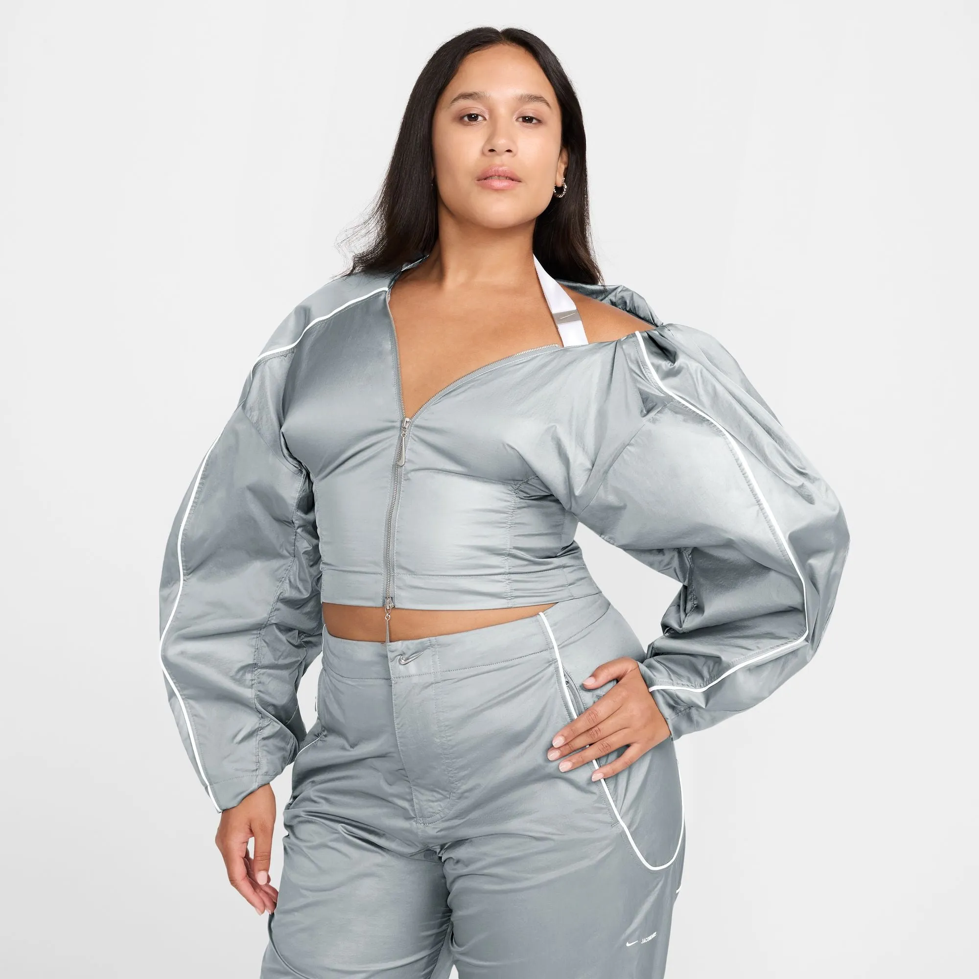 Nike X Jacquemus Women Track Jacket Particle Grey/White