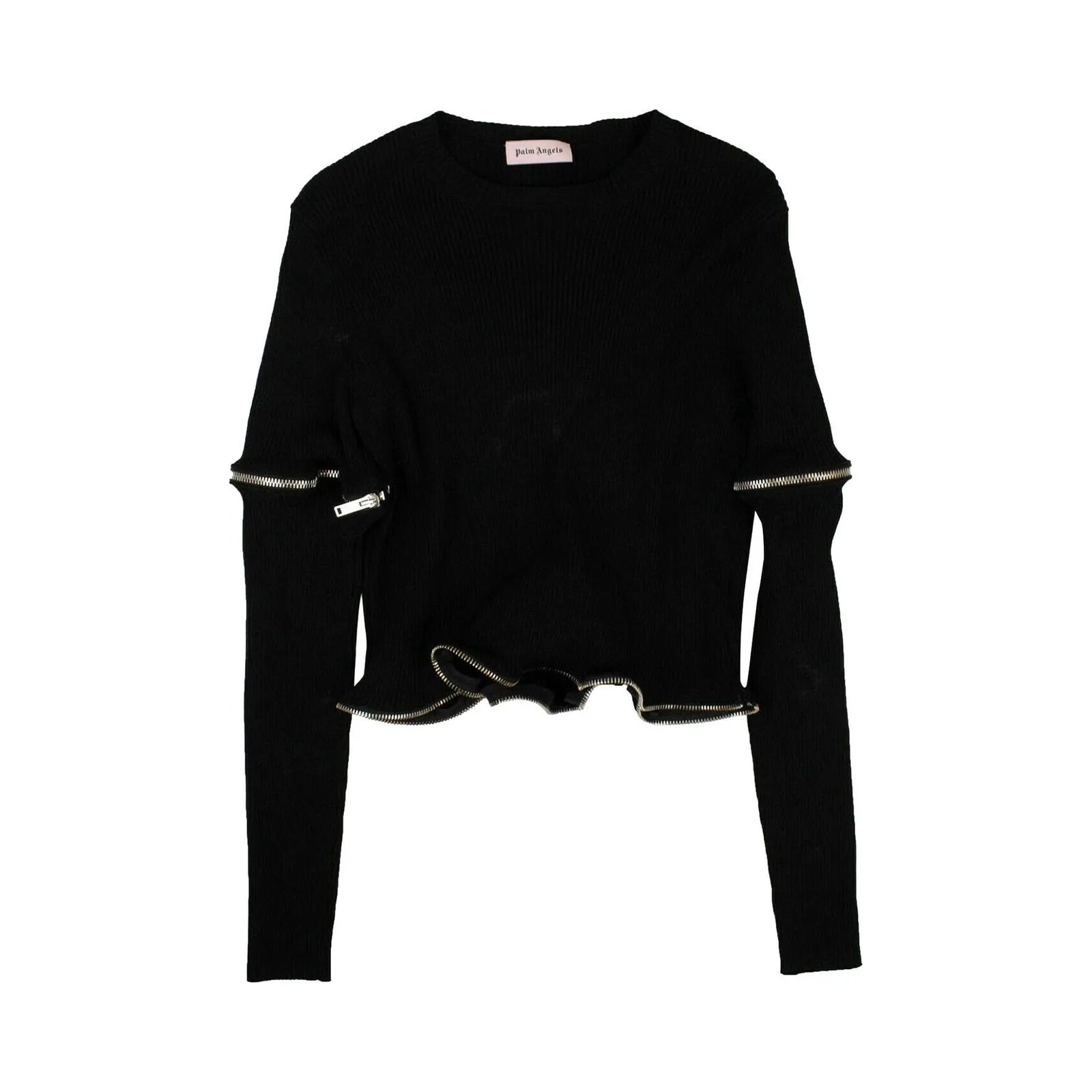 Palm Angels Zipped Rouche Sweater