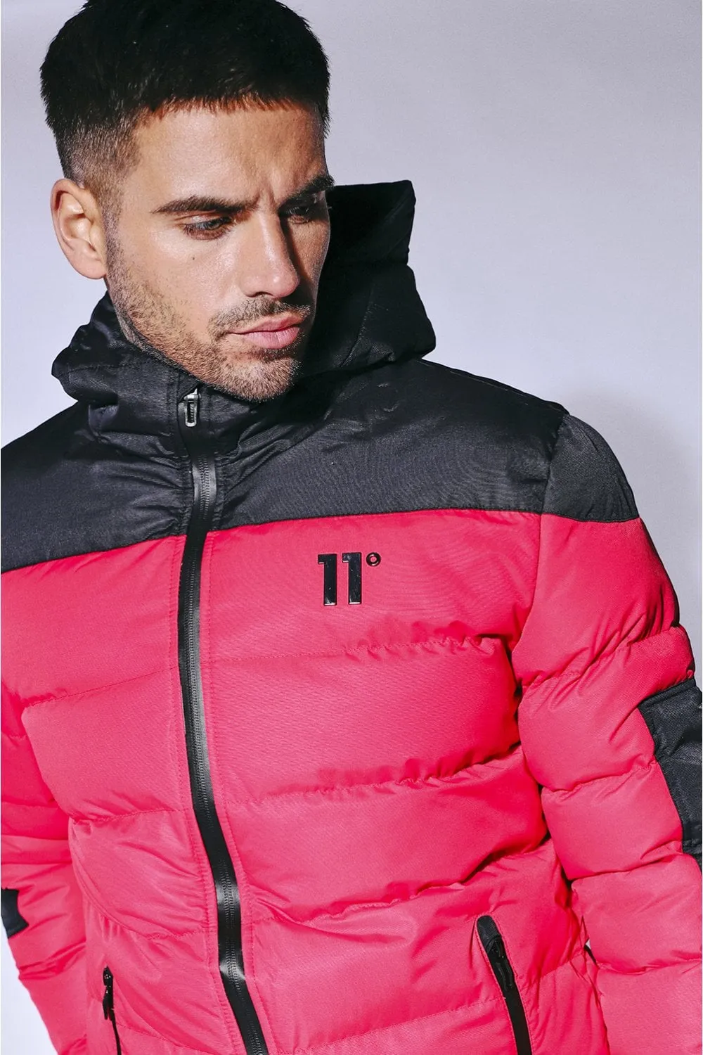 PANELLED MISSILE JACKET HOT RED